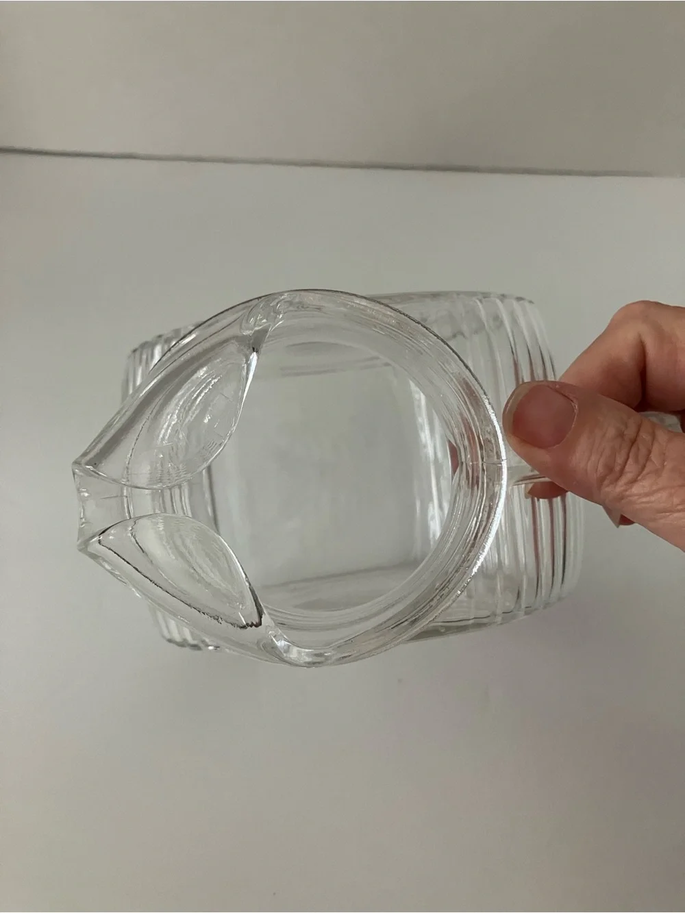 Vintage Federal Glass “Big Ben” Clear Ribbed Glass Pitcher